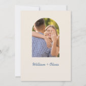 Dusty Blue Wildflower foto bruiloft Kaart (Achterkant)