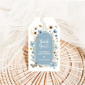 Dusty Blue Wildflower Garden Baby shower Favoriete Cadeaulabel