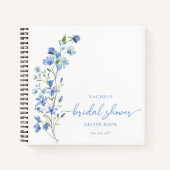 Dusty Blue Wildflower gepersonaliseerd recept Notitieboek (Voorkant)
