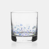 Dusty Blue Wildflower gepersonaliseerd Vrijgezelle Whisky Glas (Voorkant)