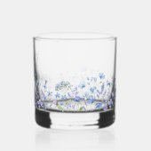 Dusty Blue Wildflower gepersonaliseerd Vrijgezelle Whisky Glas (Achterkant)