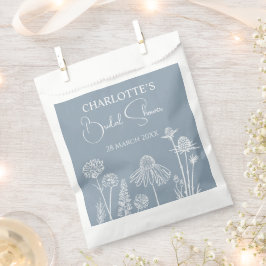 Dusty Blue Wildflower geschetste bloemen Bedankzakje