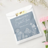 Dusty Blue Wildflower geschetste bloemen Bedankzakje (Gezegeld)