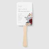 Dusty Blue Wildflower huwelijksprogramma Handwaaier (Voorkant)