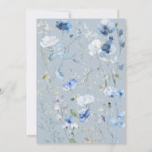 Dusty Blue Wildflower Love in Bloom Vrijgezellenfe Kaart (Achterkant)