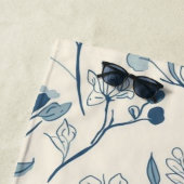 Dusty Blue Wildflower Meadow Botanical Pattern Strandlaken (In situ)