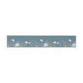 Dusty Blue Wildflower Meadow Invitation Belly Band Uitnodigingen Wikkel (Vlak)