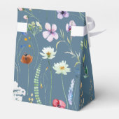 Dusty Blue Wildflower Meadow Wedding Bedankt Bedankdoosjes (Achterkant)