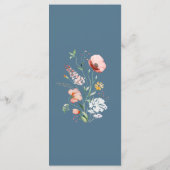 Dusty Blue Wildflower Meadow Wedding Menu Kaart (Achterkant)
