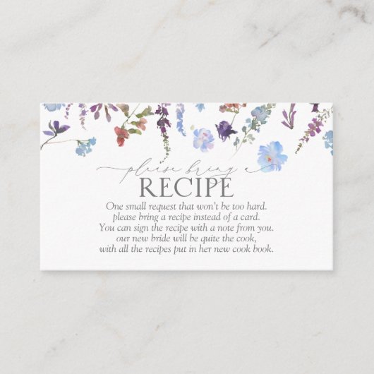 Dusty Blue Wildflower Neem een recept Informatiekaartje (Voorkant)