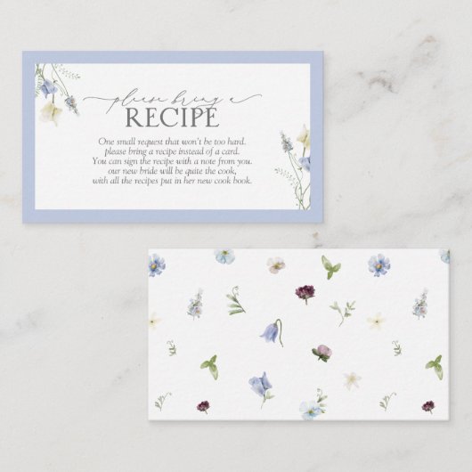 Dusty Blue Wildflower Neem een recept Informatiekaartje (Voorkant / Achterkant)