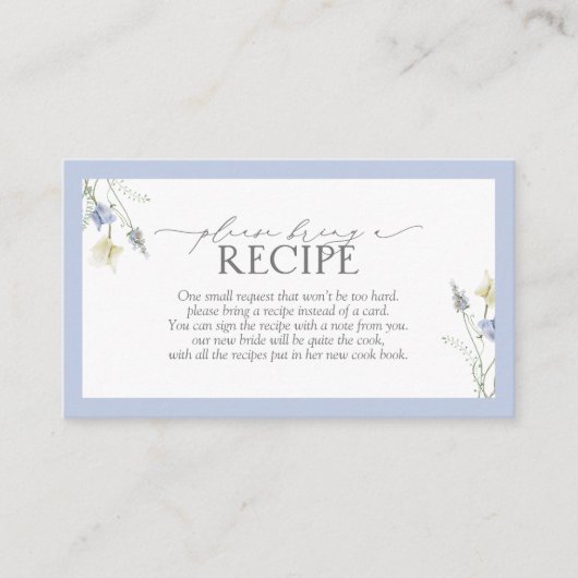 Dusty Blue Wildflower Neem een recept Informatiekaartje (Voorkant)