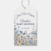 Dusty Blue Wildflower Next Chapter Baby Cadeaulabel (Voorkant)