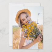 Dusty Blue Wildflower Petals & Prosecco Foto Kaart (Achterkant)