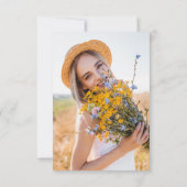 Dusty Blue Wildflower Petals & Prosecco Foto Kaart (Achterkant)