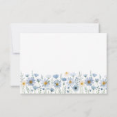 Dusty Blue Wildflower QR Code Wedding RSVP Kaartje (Achterkant)