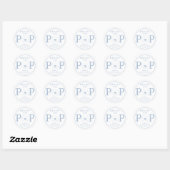 Dusty Blue Wildflower Ready to Pop Baby Shower  Ronde Sticker (Vel)
