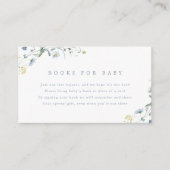 Dusty Blue Wildflower Rustic Boho Boeken voor Baby Informatiekaartje (Voorkant)