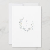 Dusty Blue Wildflower Rustic Boho Bruiloft monogra Kaart (Achterkant)