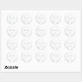 Dusty Blue Wildflower Rustic Boho dank u voor uw g Ronde Sticker (Vel)