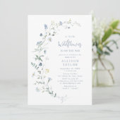 Dusty Blue Wildflower rustiek Boho Baby shower Kaart (Staand voorkant)