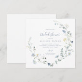 Dusty Blue Wildflower rustiek Boho Vrijgezellenfee Kaart (Voorkant / Achterkant)