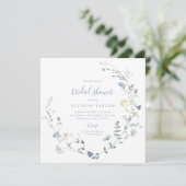Dusty Blue Wildflower rustiek Boho Vrijgezellenfee Kaart (Staand voorkant)