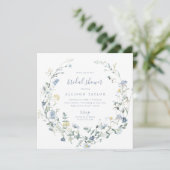 Dusty Blue Wildflower rustiek Boho Vrijgezellenfee Kaart (Staand voorkant)