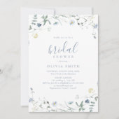 Dusty Blue Wildflower rustiek Boho Vrijgezellenfee Kaart (Voorkant)