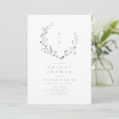 Dusty Blue Wildflower rustiek Boho Vrijgezellenfee Kaart (Staand voorkant)