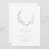 Dusty Blue Wildflower rustiek Boho Vrijgezellenfee Kaart (Voorkant / Achterkant)