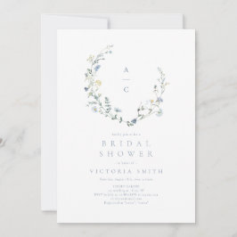 Dusty Blue Wildflower rustiek Boho Vrijgezellenfee Kaart