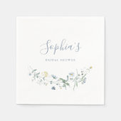 Dusty Blue Wildflower rustiek Boho Vrijgezellenfee Servet (Voorkant)