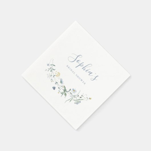 Dusty Blue Wildflower rustiek Boho Vrijgezellenfee Servet (Hoek)