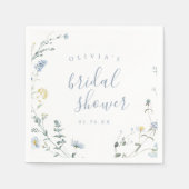 Dusty Blue Wildflower rustiek Boho Vrijgezellenfee Servet (Voorkant)