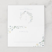 Dusty Blue Wildflower rustieke Boho bruiloft Monog Plaatskaartje (Buitenkant ongevouwen)