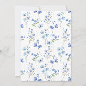 Dusty Blue Wildflower Time voor Tea Vrijgezellenfe Kaart (Achterkant)