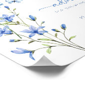 Dusty Blue Wildflower Vrijgezellenfeest adviesbord Poster (Hoek)