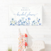 Dusty Blue Wildflower Vrijgezellenfeest Banner (Insitu)