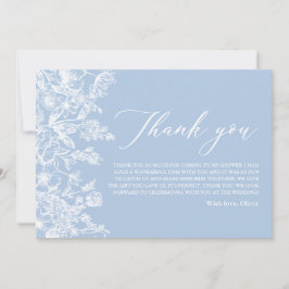 Dusty Blue Wildflower Vrijgezellenfeest bedankje Kaart