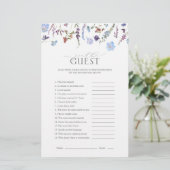 Dusty Blue Wildflower Vrijgezellenfeest Game (Staand voorkant)