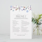 Dusty Blue Wildflower Vrijgezellenfeest Game (Staand voorkant)