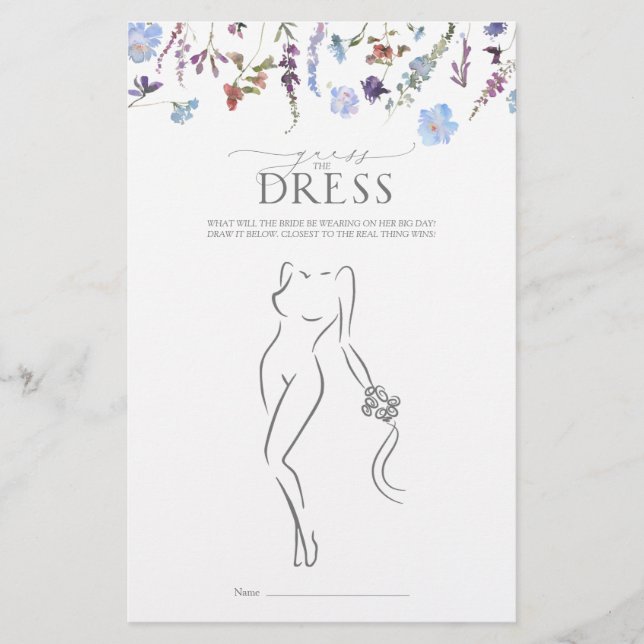 Dusty Blue Wildflower Vrijgezellenfeest Game (Voorkant)