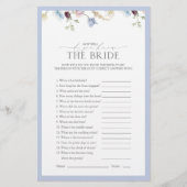 Dusty Blue Wildflower Vrijgezellenfeest Game (Voorkant)