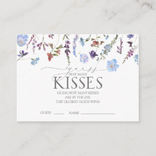 Dusty Blue Wildflower Vrijgezellenfeest Game Informatiekaartje