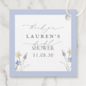 Dusty Blue Wildflower Vrijgezellenfeest Hartelijk  Bedankjes Labels (Achterkant)