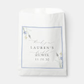 Dusty Blue Wildflower Vrijgezellenfeest Hartelijk Bedankzakje (Voorkant)