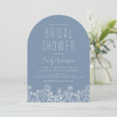 Dusty Blue Wildflower Vrijgezellenfeest Kaart (Staand voorkant)