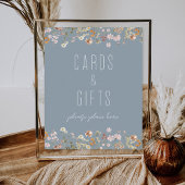 Dusty Blue Wildflower Vrijgezellenfeest Kaarten Ca Poster