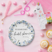 Dusty Blue Wildflower Vrijgezellenfeest Paper Bord (Feest)